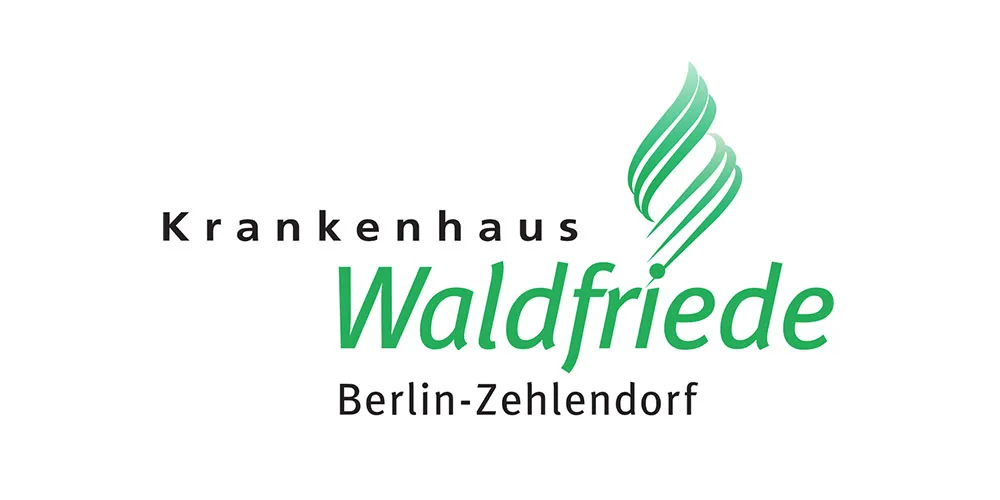 Logo des Krankenhaus "Waldfriede" in Zehlendorf, Partner der Spezialisten für Reproduktionsmedizin in der Berliner Praxis Wunschkinder am Kurfürstendamm